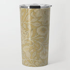 William Morris Double Bough Antique Gold Travel Mug Gallery Image 1
