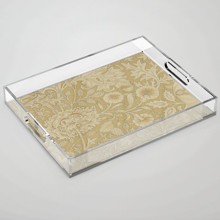 William Morris Double Bough Antique Gold Acrylic Tray Gallery Image 1
