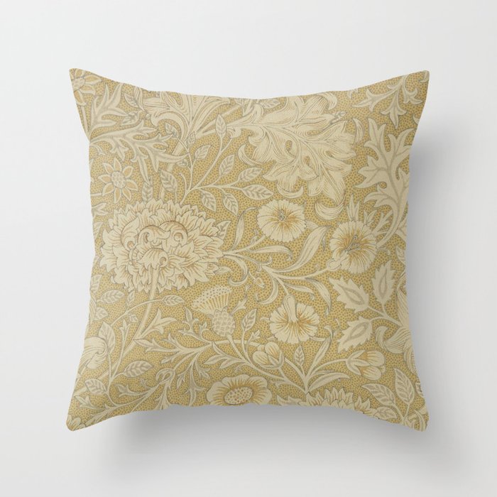 William Morris Double Bough Antique Gold Throw Pillow Gallery Image 6