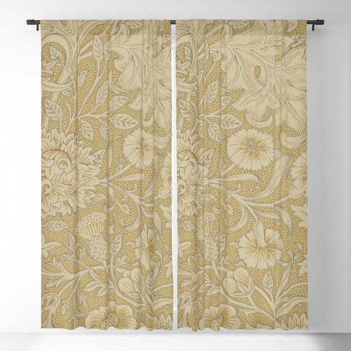 William Morris Double Bough Antique Gold Window Curtain Gallery Image 5