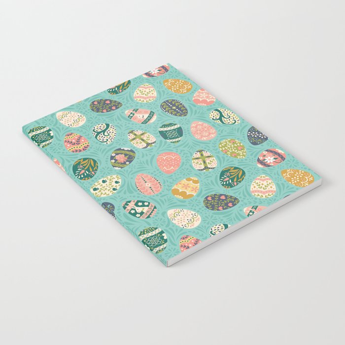 Floral Easter Eggs - Aqua Notebook Gallery Image 1
