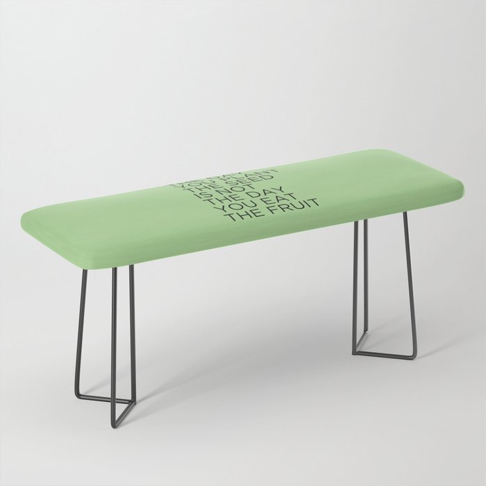 The day you plant the seed is not the day you eat the fruit Bench Gallery Image 1