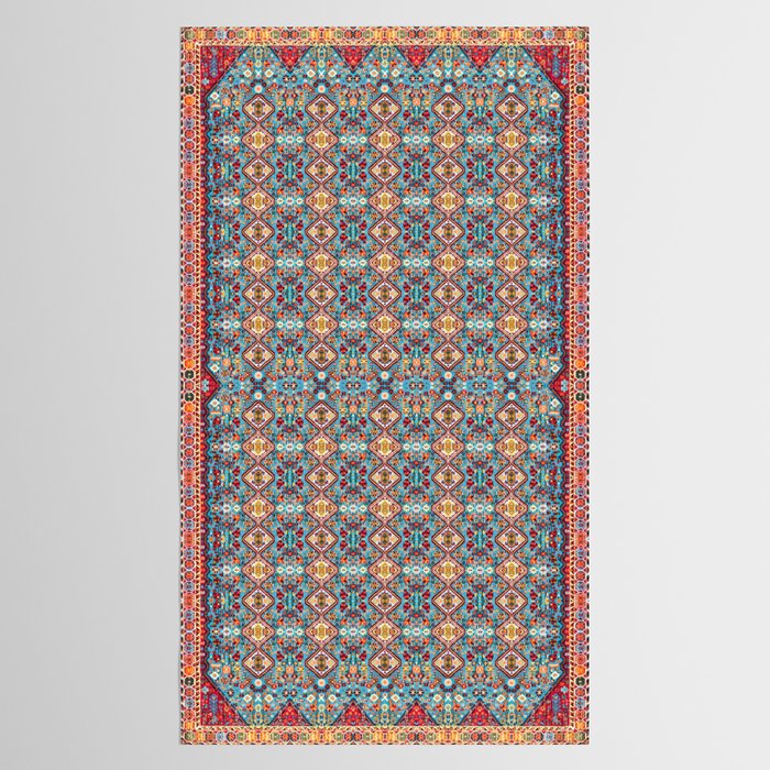 Colorful Kaleidoscope: Vintage Bohemian Moroccan Art Tablecloth Gallery Image 2