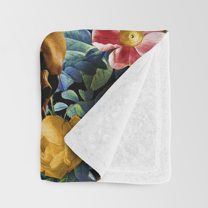 Skull and Flowers Pattern Throw Blanket Gallery Image 3