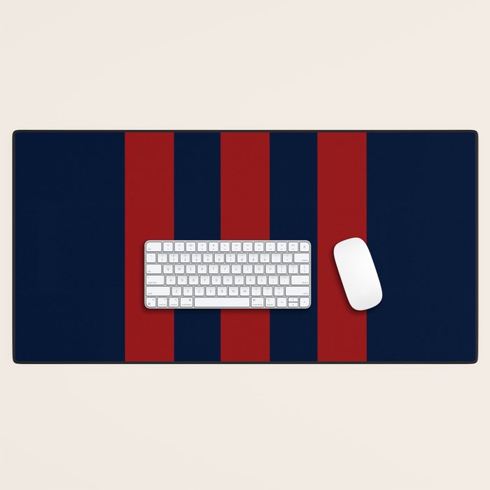 Navy Three Red Bars Desk Mat Gallery Image 1