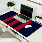 Navy Three Red Bars Desk Mat Gallery Image 2