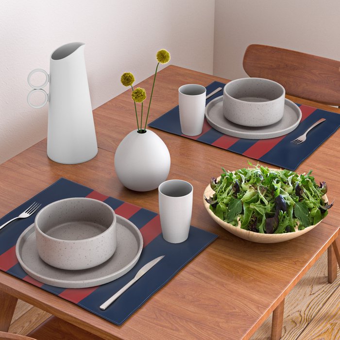 Navy Three Red Bars Placemat Gallery Image 2