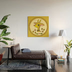 vintage reindeer christmas cheer // retro art by surfy birdy Wood Wall Art Gallery Image 2