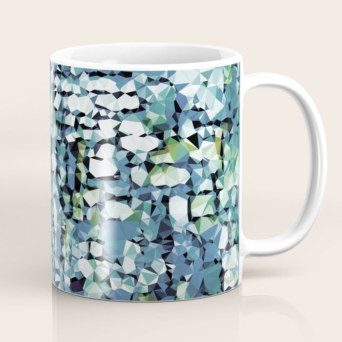 Blue Green Abstract Geometric Low Poly Modern Art Coffee Mug Gallery Image 1