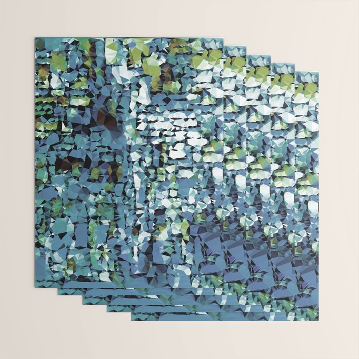 Blue Green Abstract Geometric Low Poly Modern Art Wrapping Paper Gallery Image 3