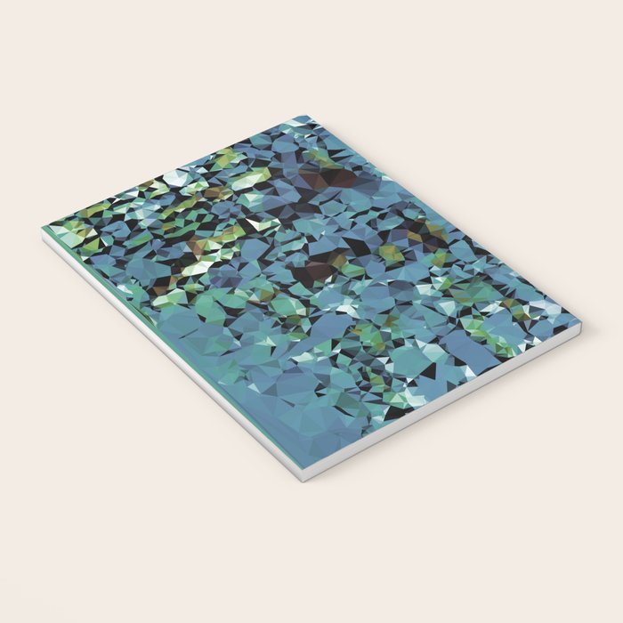 Blue Green Abstract Geometric Low Poly Modern Art Notebook Gallery Image 3