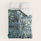 Blue Green Abstract Geometric Low Poly Modern Art Duvet Cover Gallery Image 6