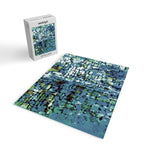 Blue Green Abstract Geometric Low Poly Modern Art Jigsaw Puzzle Gallery Image 2