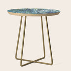 Blue Green Abstract Geometric Low Poly Modern Art Side Table Gallery Image 1