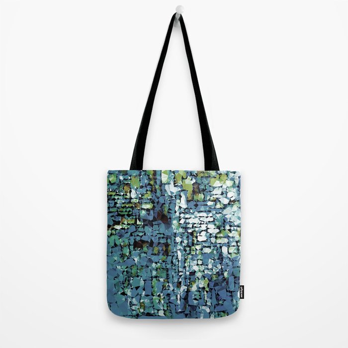 Blue Green Abstract Geometric Low Poly Modern Art Tote Bag Gallery Image 2