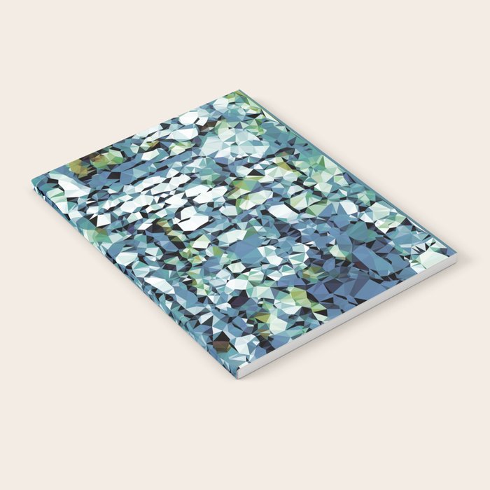 Blue Green Abstract Geometric Low Poly Modern Art Notebook Gallery Image 1