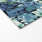 Blue Green Abstract Geometric Low Poly Modern Art Welcome Mat Gallery Image 2