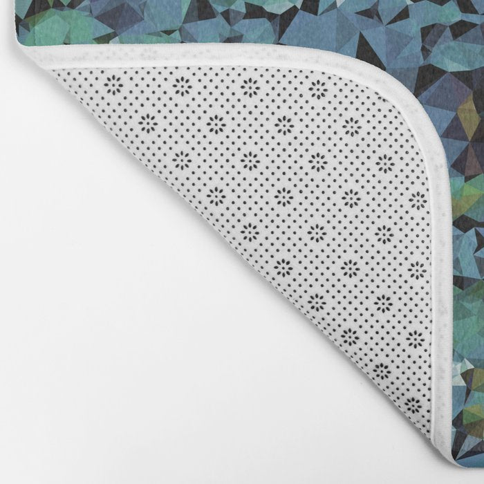 Blue Green Abstract Geometric Low Poly Modern Art Bath Mat Gallery Image 2