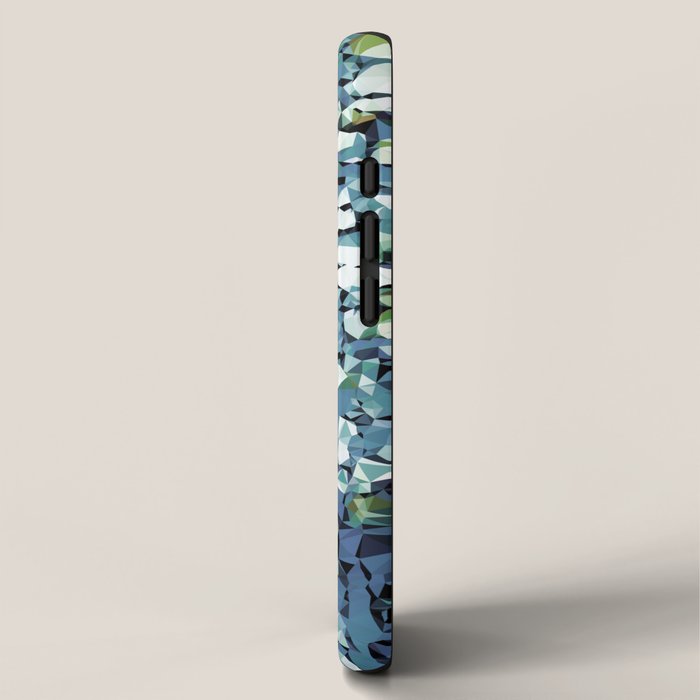 Blue Green Abstract Geometric Low Poly Modern Art iPhone Case Gallery Image 2