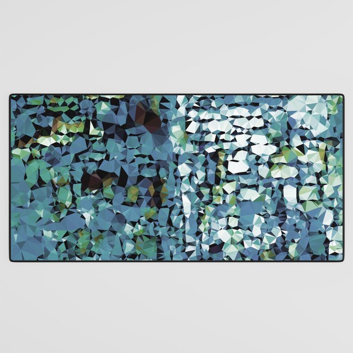 Blue Green Abstract Geometric Low Poly Modern Art Desk Mat Gallery Image 3