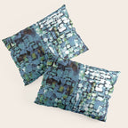 Blue Green Abstract Geometric Low Poly Modern Art Pillow Sham Gallery Image 3