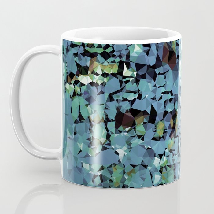 Blue Green Abstract Geometric Low Poly Modern Art Coffee Mug Gallery Image 3