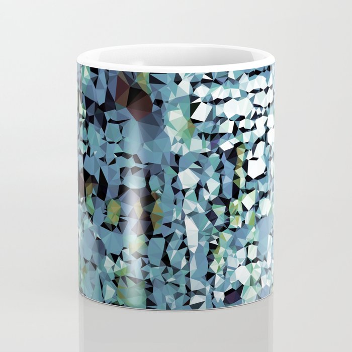 Blue Green Abstract Geometric Low Poly Modern Art Coffee Mug Gallery Image 4