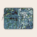 Blue Green Abstract Geometric Low Poly Modern Art Laptop Sleeve Gallery Image 1