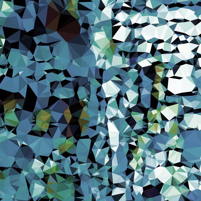 Blue Green Abstract Geometric Low Poly Modern Art Coffee Mug Gallery Image 2