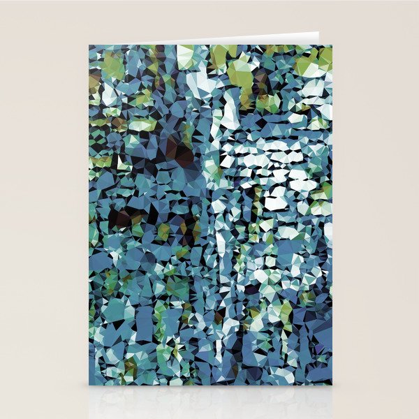 Blue Green Abstract Geometric Low Poly Modern Art Stationery Card Gallery Image 1