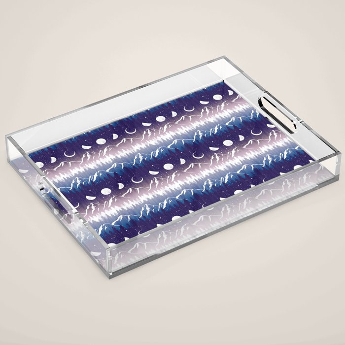 Mountains & Moons Stripe Acrylic Tray Gallery Image 1