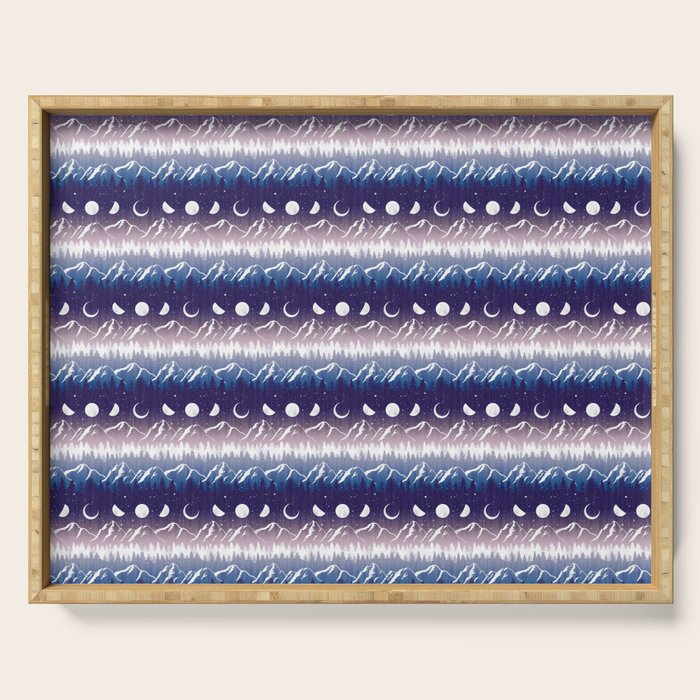 Mountains & Moons Stripe Serving Tray Gallery Image 1
