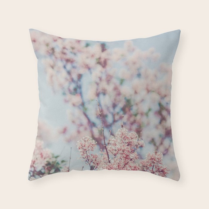 Spring Lilac Flowers Against the Sky Throw Pillow Gallery Image 6