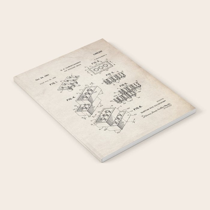 Legos Patent - Legos Brick Art - Antique Notebook Gallery Image 1