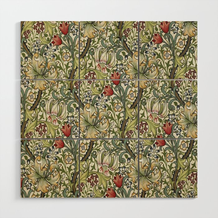 William Morris honeysucklea, Morris floral , No.4, Wood Wall Art Gallery Image 1