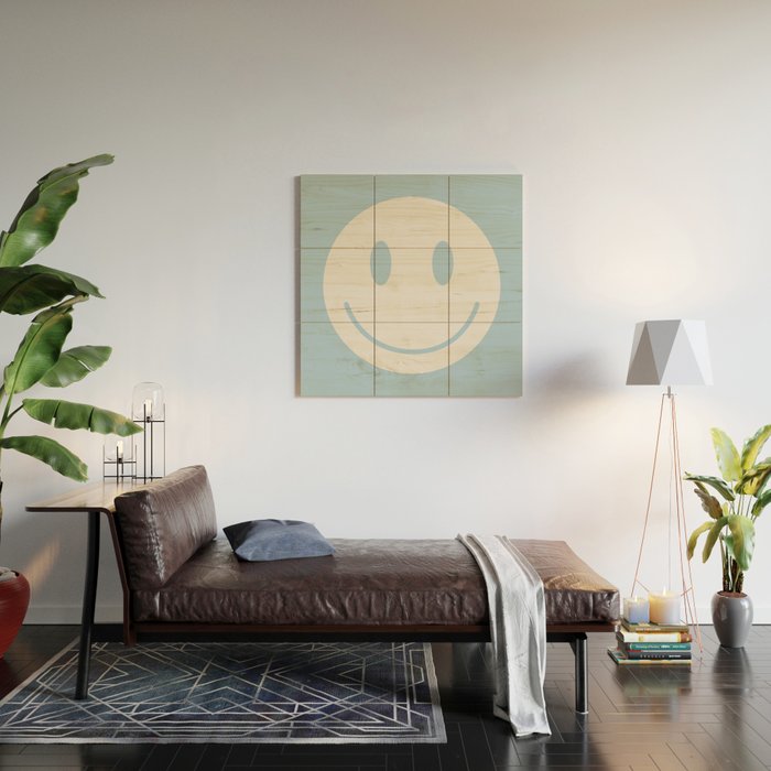 Happy Thoughts Baby Blue Wood Wall Art Gallery Image 2