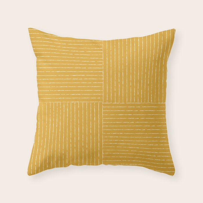 Lines III (Yellow) Throw Pillow Gallery Image 6