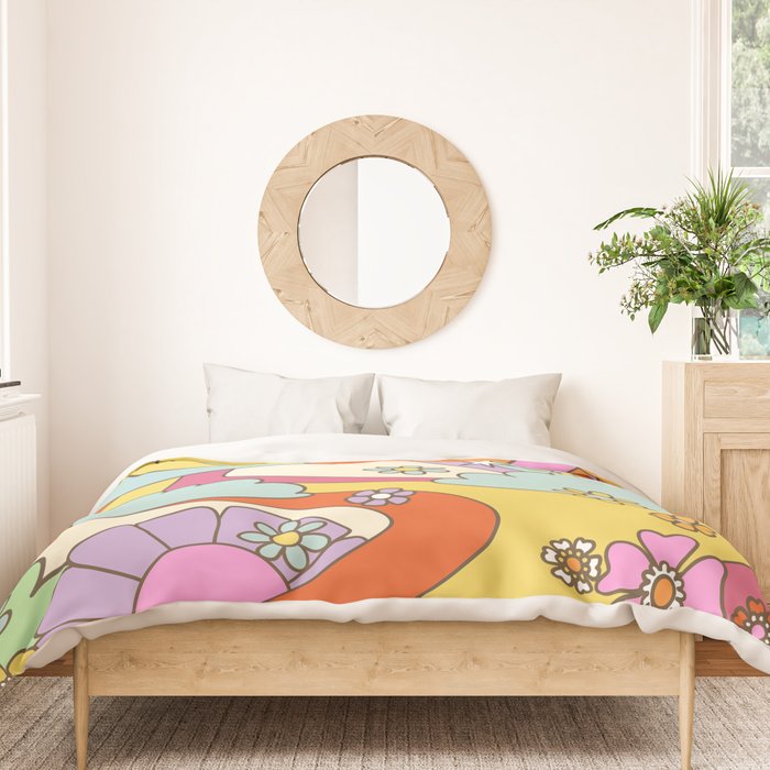 retro hippie boho print  Duvet Cover Gallery Image 3