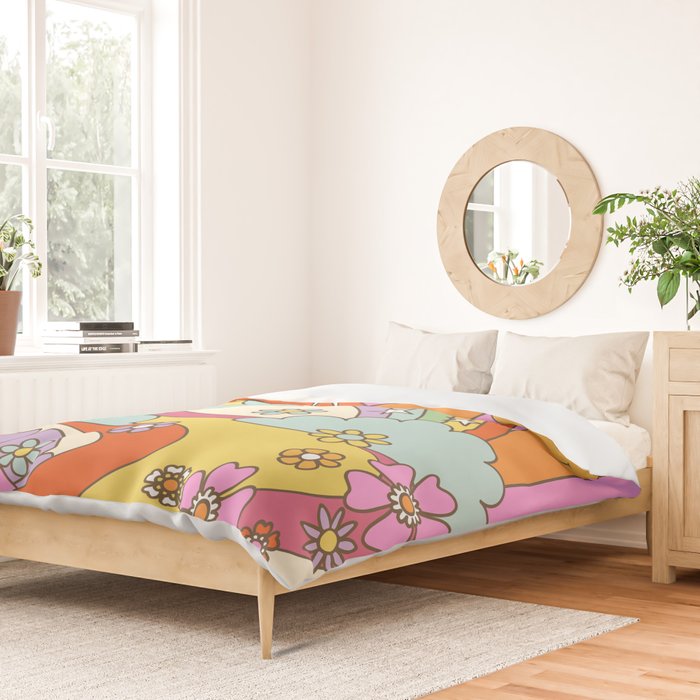retro hippie boho print  Duvet Cover Gallery Image 2