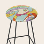 retro hippie boho print  Stool Gallery Image 2