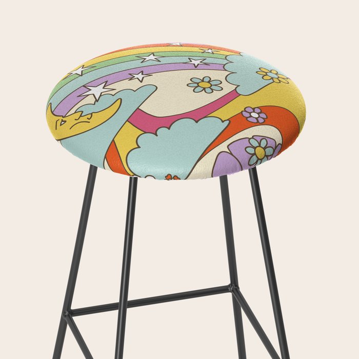 retro hippie boho print  Stool Gallery Image 2