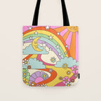 retro hippie boho print  Tote Bag Gallery Image 1