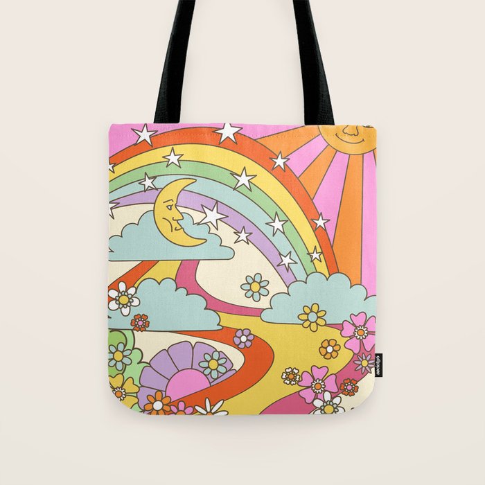 retro hippie boho print  Tote Bag Gallery Image 1