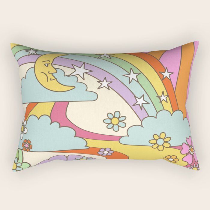 retro hippie boho print  Rectangular Pillow Gallery Image 2
