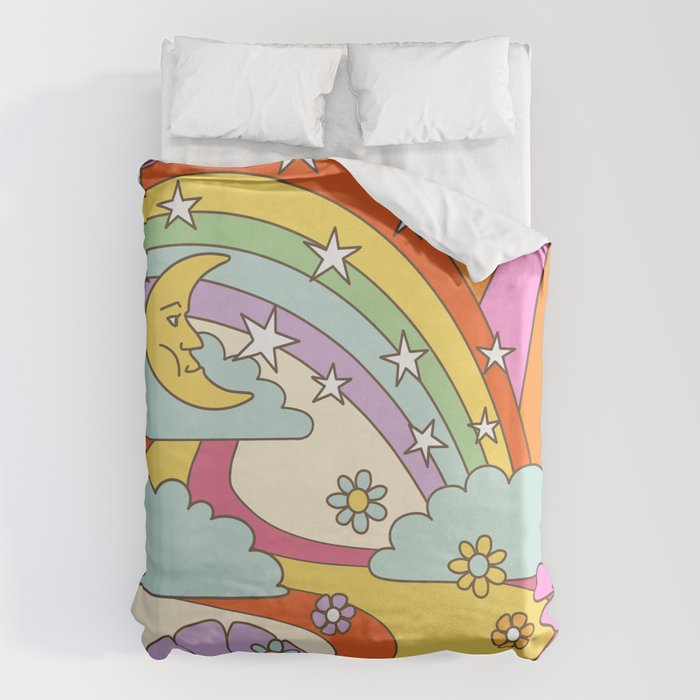 retro hippie boho print  Duvet Cover Gallery Image 6