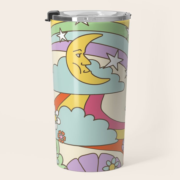 retro hippie boho print  Travel Mug Gallery Image 3