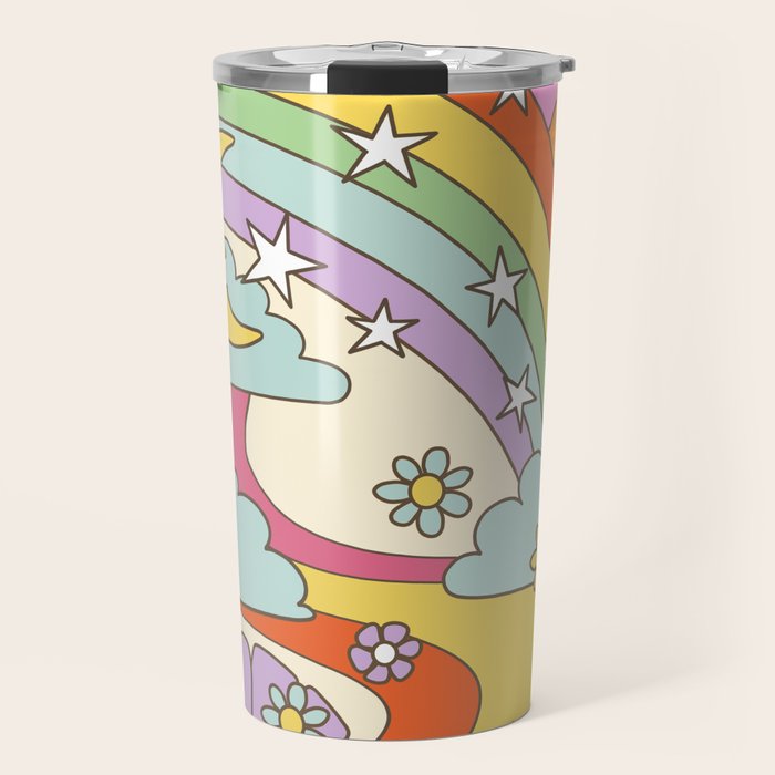 retro hippie boho print  Travel Mug Gallery Image 1