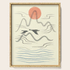 Watercolor 9 Abstraction minimal landscape lover bird Serving Tray Gallery Image 1