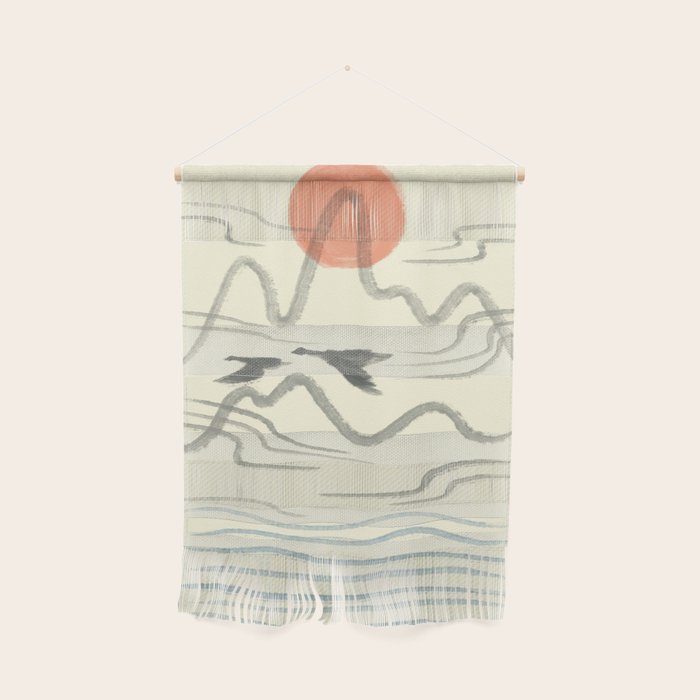 Watercolor 9 Abstraction minimal landscape lover bird Wall Hanging Gallery Image 1