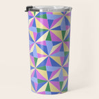 Kaleidoscope Tile Pattern VII Colorful Bright 90s Travel Mug Gallery Image 3